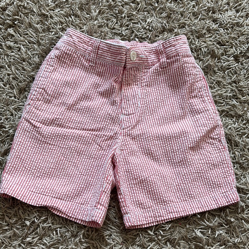 Red and White Striped Shorts